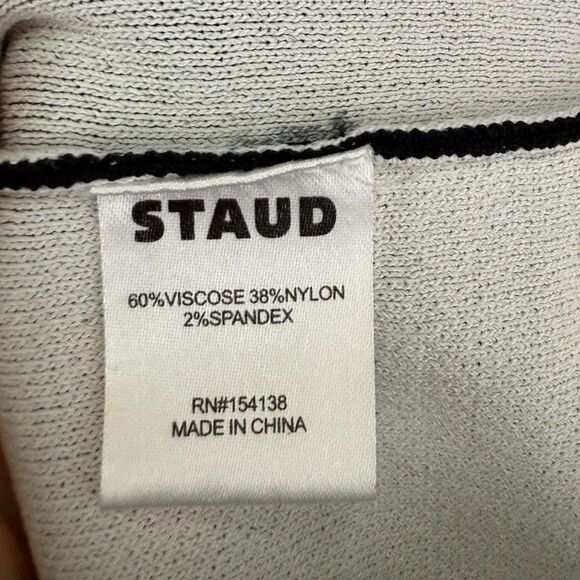 Staud black stretch knit yin yang mock neck crop top - Picture 6 of 7